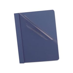 REPORT COVER, Clear Front, 3 Fasteners, Letter, .5" Capacity, Dark Blue, 25 / Box