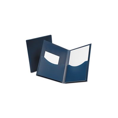 FOLDER, POLY, Double Stuff, Gusseted, 2-Pocket Folder, 200-Sheet Capacity, Navy