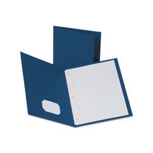 FOLDER, Twin-Pocket, 3 Fasteners, Letter, .5" Capacity, Blue, 25 / Box