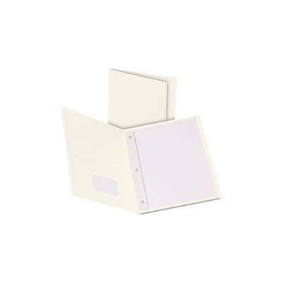 FOLDER, Twin-Pocket, 3 Fasteners, Letter, .5" Capacity, White, 25 / Box