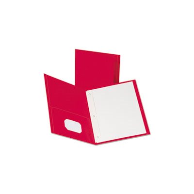 FOLDER, Twin-Pocket, 3 Fasteners, Letter, .5" Capacity, Red, 25 / Box