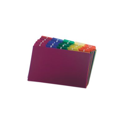 INDEX Card Guides, A-Z, 1 / 5 Tab, Polypropylene, 5" x 8", ASSORTED COLORS, 25 / Set