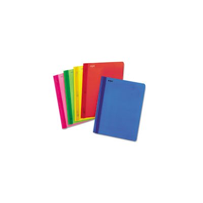 REPORT COVER, Translucent Poly, Clear Front, 3 Fastener, Letter, Assorted COLORS, 25 / Box