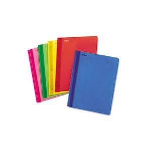 REPORT COVER, Translucent Poly, Clear Front, 3 Fastener, Letter, Assorted COLORS, 25 / Box