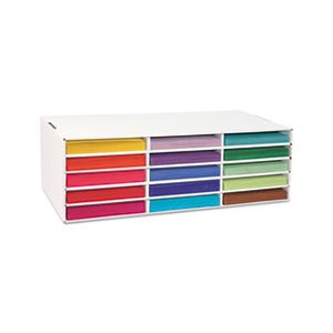 BOX, SORTER / STORAGE, Corrugated, IDEAL FOR CONSTRUCTION PAPER, 15 Sections, 13.5" x 28.75" x 8.5"