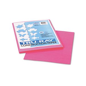 CONSTRUCTION PAPER, Tru-Ray, 76lbs, 9" x 12", Shocking Pink, 50 Sheets / Pack