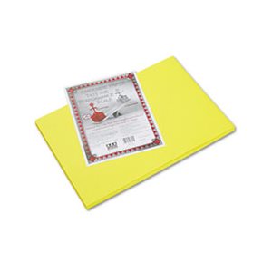 CONSTRUCTION PAPER, Riverside, 76lbs, 12" x 18", Yellow, 50 Sheets / Pack