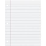 PAPER, NOTEBOOK, COMPOSITION, RULED, 8.5" X 11", 3 / 8" RULING AND RED MARGIN