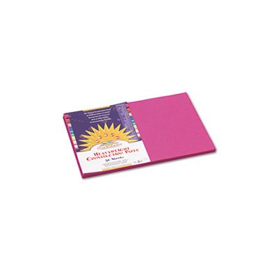 Construction Paper, Sunworks, 58lbs, 12" x 18", Magenta, 50 Sheets / Pack