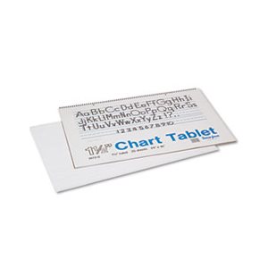 Chart Tablets, RULED, w /  Manuscript Cover, 24" x 16", White, 25 Sheets