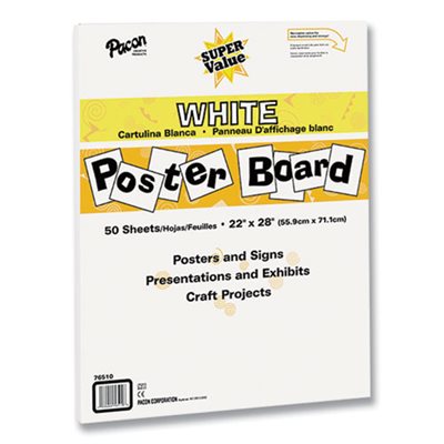 POSTERBOARD, 22X28 WHITE 50 / CT