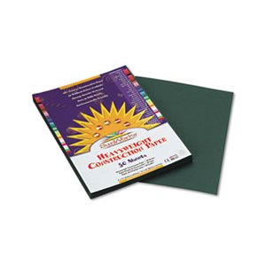 Construction Paper, SUNWORKS, 58lbs, 9" x 12", Dark Green, 50 Sheets / Pack