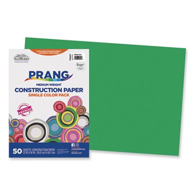 Construction Paper, SUNWORKS, 58lbs, 12" x 18", Holiday Green, 50 Sheets / Pack