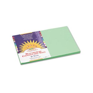 Construction Paper, SUNWORKS, 58lbs, 12" x 18", Light Green, 50 Sheets / Pack