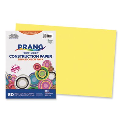 Construction Paper, SUNWORKS, 58lbs, 12" x 18", Yellow, 50 Sheets / Pack