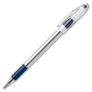 PEN, BALLPOINT, STICK, R.S.V.P., 1mm, Translucent Barrel, Blue Ink, Dozen