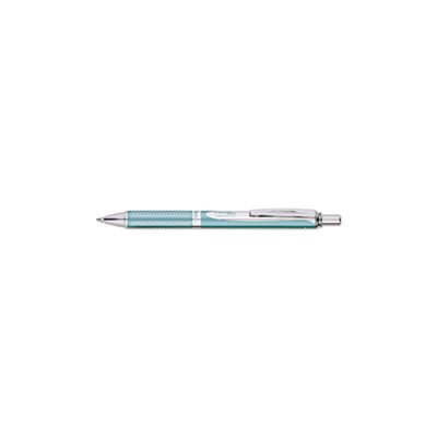 PEN, RETRACTABLE, GEL, EnerGel Alloy RT, .7mm, Aquamarine Barrel, Black Ink