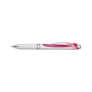 PEN, RETRACTABLE, LIQUID GEL, EnerGel RTX, .7mm, White / Pink Barrel, Pink Ink