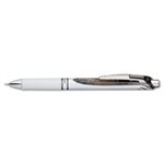 PEN, RETRACTABLE, LIQUID GEL, EnerGel RTX, .5mm, White / Black Barrel, Black Ink