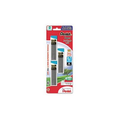 LEAD, REFILLS, Super Hi-Polymer, 0.7mm, HB, Black, 30 / Tube, 3 Tubes / Pack