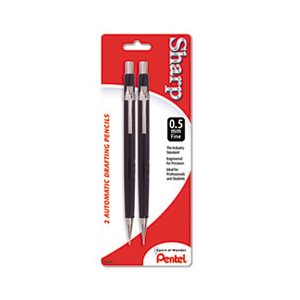 PENCIL, MECHANICAL, PENTEL, Sharp, Drafting, 0.5 mm, Black Barrel, 2 / Pack