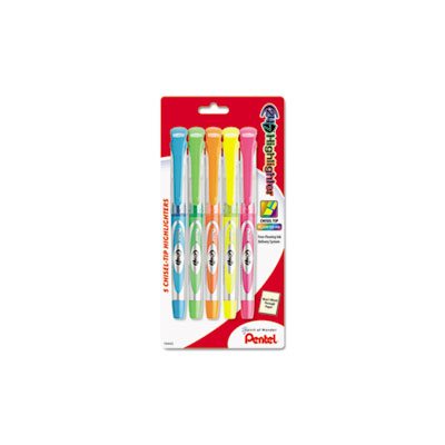 HIGHLIGHTER, SET, 24 / 7 Highlighter, Chisel Tip, Blue / Green / Orange / Pink / Yellow Ink, 5 / Set