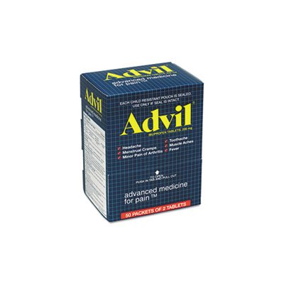 Ibuprofen Tablets, ADVIL, Two-Packs, 50 Packs / Box