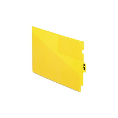 OUT GUIDES, End Tab, Poly, Center "OUT" Tab, Letter, Yellow, 50 / Box