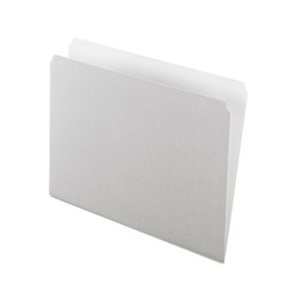 FILE FOLDER, Colored, Straight Cut, Top Tab, Letter, Gray / Light Gray, 100 / Box