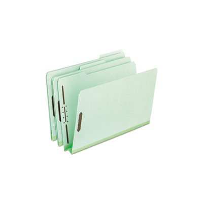 FASTENER FOLDER, Pressboard, TWO Fasteners, 2" Expansion, 1 / 3 Tab, Legal, Green, 25 / Box