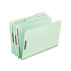 FASTENER FOLDER, Pressboard, TWO Fasteners, 2" Expansion, 1 / 3 Tab, Legal, Green, 25 / Box