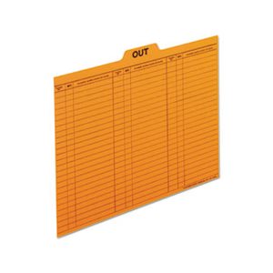 Out / Substitution Guides, 1 / 5 Top Tab, 11 pt Stock, Letter, Salmon, 100 / Box