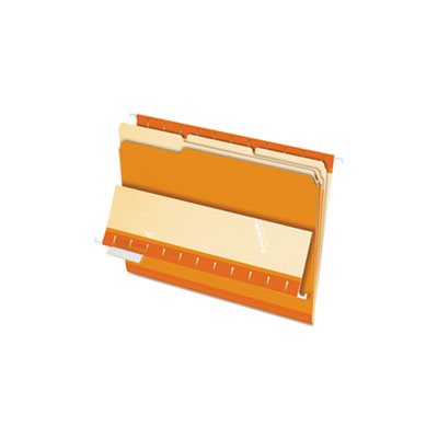 FILE FOLDERS, Interior, 1 / 3 Cut Top Tab, Letter, Orange, 100 / Box