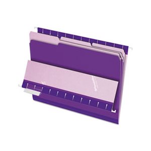 FILE FOLDERS, Interior, 1 / 3 Cut Top Tab, Letter, Violet, 100 / Box