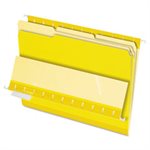 FILE FOLDERS, Interior, 1 / 3 Cut Top Tab, Letter, Yellow, 100 / Box