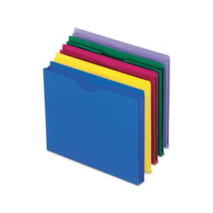 FILE JACKETS, Expanding, Letter, Poly, Blue / Green / Purple / Red / Yellow, 10 / Pack