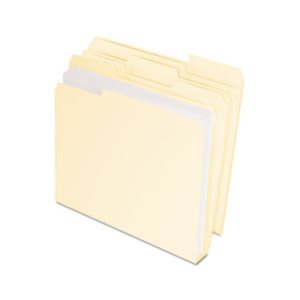 FILE FOLDERS, Double Stuff, 1 / 3 Cut, Letter, Manila, 50 / Pack