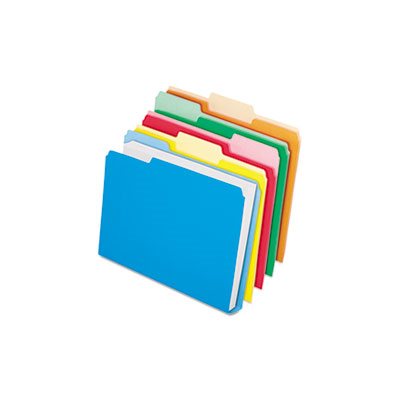 FILE FOLDERS, Double Stuff, 1 / 3 Cut, Letter, Assorted, 50 / Pack