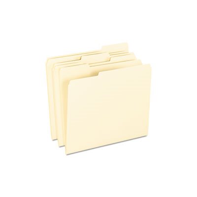 File Folders, SMART SHIELD, 1 / 3 Cut Top Tab, Letter, Manila, 100 / Box