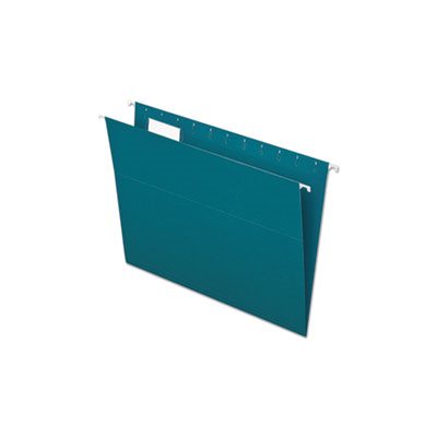 Hanging Folders, RECYCLED, COLORED, 1 / 5 Tab, Letter, Teal, 25 / Box