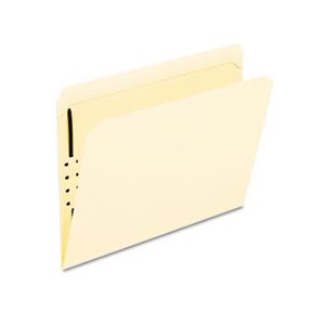 Fastener Folders, ONE Fastener, Straight Tab, Letter, Manila, 50 / Box