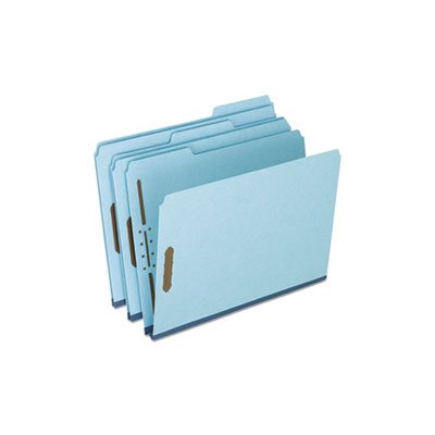 FASTENER Folders, PRESSBOARD, 2 Fasteners, 1" Expansion, 1 / 3 Tab, Letter, Blue, 25 / Box