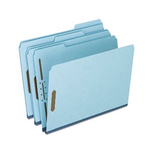 FASTENER Folders, PRESSBOARD, 2 Fasteners, 1" Expansion, 1 / 3 Tab, Letter, Blue, 25 / Box