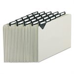 FILE GUIDES, Steel Top Tab, Recycled, Alpha, 1 / 5 Tab, Pressboard, Letter, 25 / Set