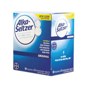 Antacid and Pain Relief Medicine, ALKA SELTZER, Two-Pack, 50 Packs / Box