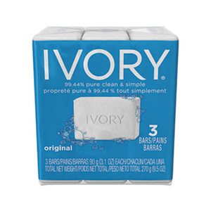 SOAP, BATH, IVORY, Individually Wrapped, White, 3.1 oz Bar, 72 / Carton