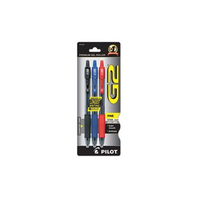 PEN, RETRACTABLE, G2 Premium, GEL, Refillable, Assorted Ink, .7mm, 3 / Pack