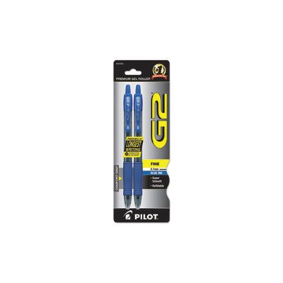 PEN, RETRACTABLE, G2 Premium, Gel, Refillable, Blue Ink, .7mm, 2 / Pack