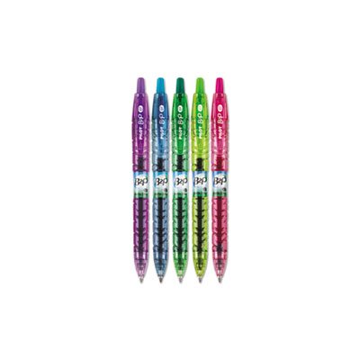 B2P Bottle-2-Pen Colors Recycled Retractable Gel Ink Pen, Assorted, .7mm, 5 / Pack