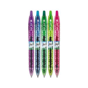 B2P Bottle-2-Pen Colors Recycled Retractable Gel Ink Pen, Assorted, .7mm, 5 / Pack